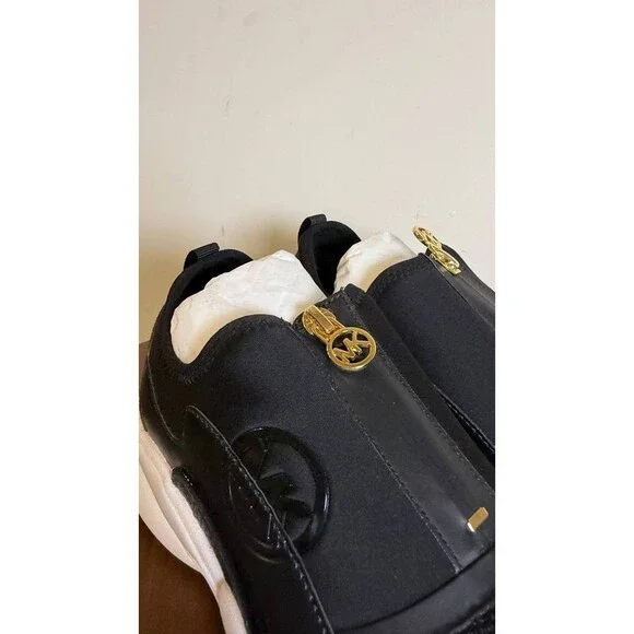 Michael Kors Women’s Sami Trainer Wedge Sneakers Black Multi 7 New With Box $129 - Picture 3 of 9